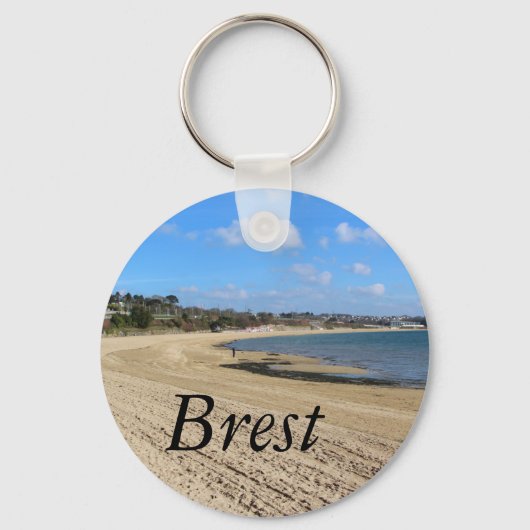 strand van Moulin-Blanc in Brest Sleutelhanger (Voorkant)