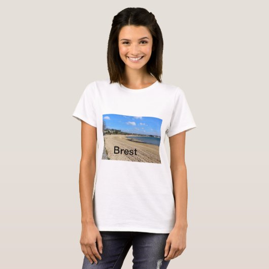 strand van Moulin-Blanc in Brest T-shirt (Voorkant volledig)