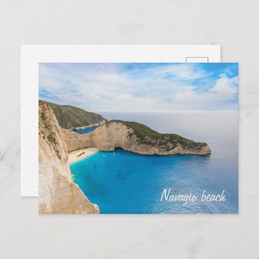 strand van Navagio Griekenland Briefkaart (Voorkant / Achterkant)