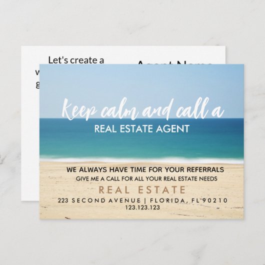 strand van onroerend goed Aankondiging (Voorkant / Achterkant)