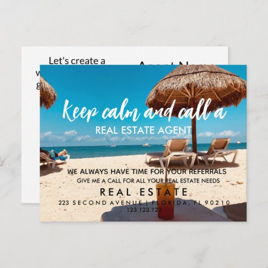 strand van onroerend goed Aankondiging (Voorkant / Achterkant)