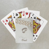 Strand van Parels Elegant Monogram en Naam Pokerkaarten
