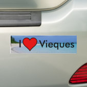 strand van puerto rico, hart, ik, Vieques - Gepers Bumpersticker (Op auto)