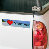 strand van puerto rico, hart, ik, Vieques - Gepers Bumpersticker (Op Truck)