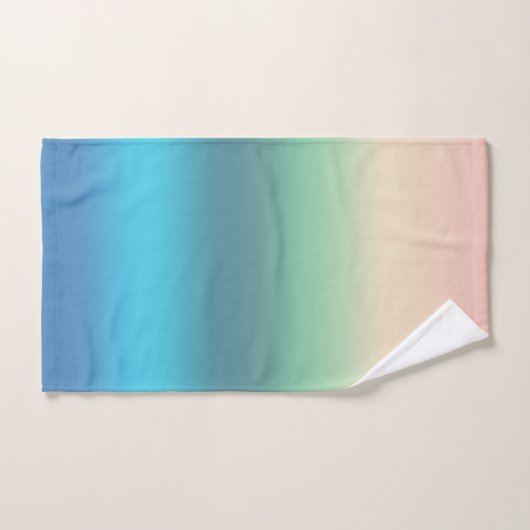 Strand van regenboogzeeslak in gradiëntstrips bad handdoek (Handdoek)