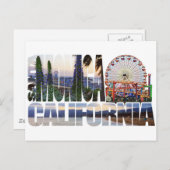 strand van Santa Monica logo bloemen Briefkaart (Voorkant / Achterkant)