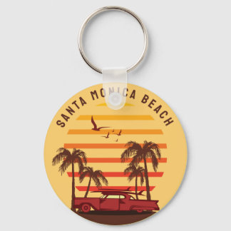 strand van santa monica sleutelhanger
