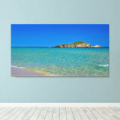 strand van Sardijns gouden zandstrand met turkoois Canvas Afdruk (Insitu (Houten vloer))