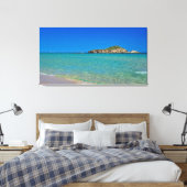 strand van Sardijns gouden zandstrand met turkoois Canvas Afdruk (Insitu (Slaapkamer))