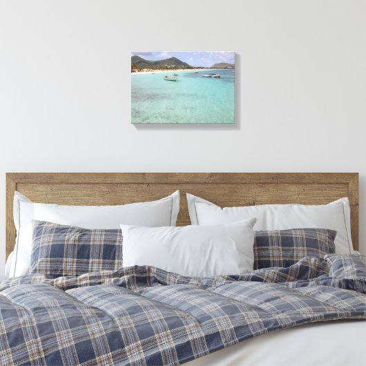 Strand van St. Maarten Canvas Afdruk (Insitu (Slaapkamer))