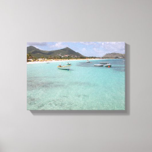 Strand van St. Maarten Canvas Afdruk (Voorkant)