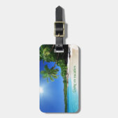 strand van Tropische palmbomen Bagagelabel (Voorkant verticaal)