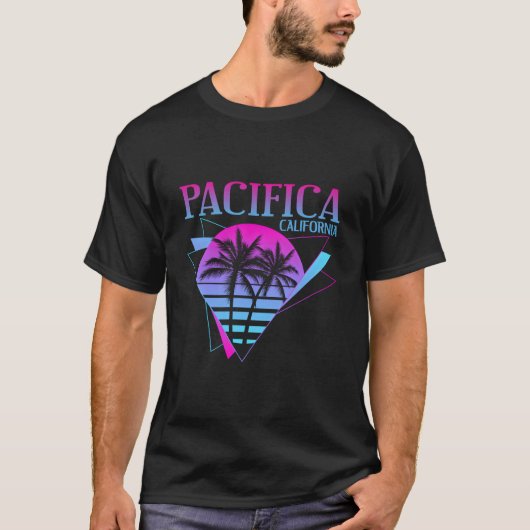 Strand Vaporwave Vakantie Pacifica T-shirt (Voorkant)