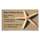 Strand Vastgoed Starfish Design Magnetisch Visitekaartje (Voorkant)
