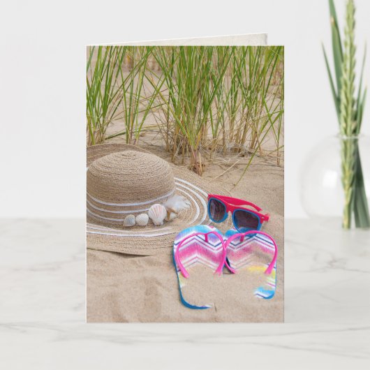 Strand verjaardag voor vriend kaart (Voorkant)