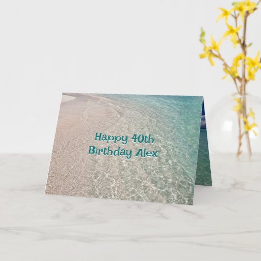 Strand Verjaardag Wensen Volwassene Bericht Kaart (Gele Bloem)