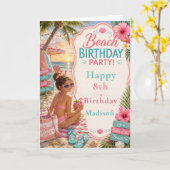 Strand Verjaardagsfeest Kaart (Gele Bloem)