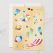 Strand verjaardagsfeestje kaart (Achterkant)