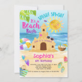 Strand verjaardagsfeestje kaart (Voorkant)