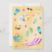 Strand verjaardagsfeestje kaart (Achterkant)