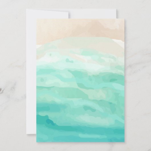 Strand verjaardagsfeestje kaart (Achterkant)