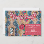  strand verjaardagsfeestje uitnodiging (Voorkant)