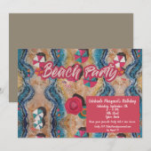  strand verjaardagsfeestje uitnodiging (Voorkant / Achterkant)