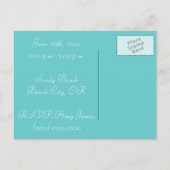 Strand verjaardagsfeestje uitnodiging briefkaart (Achterkant)