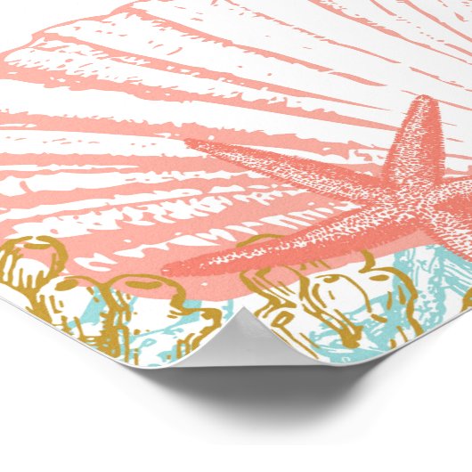 Strand Verjaardagsfeestje Welkomstbord Poster (Hoek)