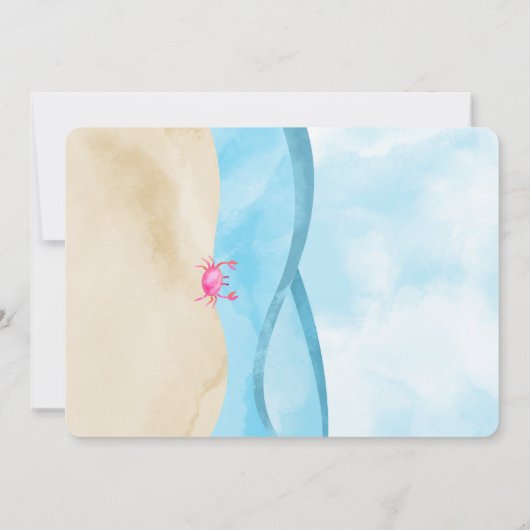 Strand verjaardagsfoto uitnodigingen (Achterkant)