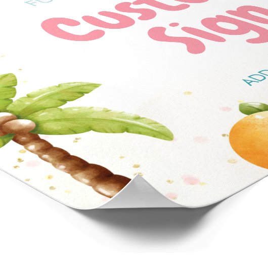 Strand Verjaardagsteken, Pool Party Sign Poster (Hoek)