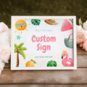 Strand Verjaardagsteken, Pool Party Sign Poster