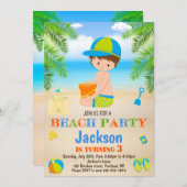 Strand verjaardagsuitnodiging Strand uitnodiging v (Voorkant / Achterkant)