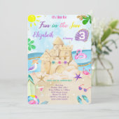 Strand verjaardagsuitnodigingen kaart (Staand voorkant)