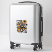 Strand Vibe Hoogland Koe Zomer Vector Kunst_1 Sticker (Koffer)