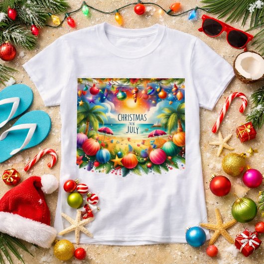 Strand Vibe Kerstmis In Juli T-shirt