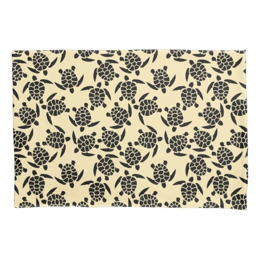 Strand Vibe Motief | Zeeschildpad Patroon Kussensloop (Voorkant)