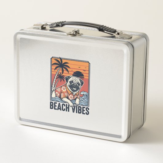 Strand Vibe Pug Vintage Gravure Ontwerp_1 (Voorkant)