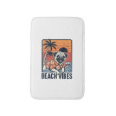 Strand Vibe Pug Vintage Gravure Ontwerp_1 Badmat (Voorkant Verticaal)