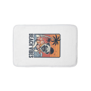 Strand Vibe Pug Vintage Gravure Ontwerp_1 Badmat