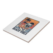 Strand Vibe Pug Vintage Gravure Ontwerp_1 Tegeltje (Zijkant)
