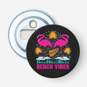 Strand Vibe Roze Flamingo Ontwerp Button Flesopener