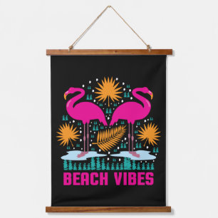 Strand Vibe Roze Flamingo Ontwerp Hangend Wandkleed