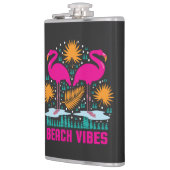 Strand Vibe Roze Flamingo Ontwerp Heupfles (Links)