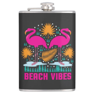 Strand Vibe Roze Flamingo Ontwerp Heupfles