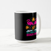 Strand Vibe Roze Flamingo Ontwerp Koffiemok (Voorkant rechts)