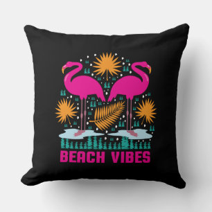 Strand Vibe Roze Flamingo Ontwerp Kussen