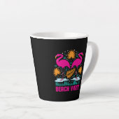 Strand Vibe Roze Flamingo Ontwerp Latte Mok (Rechterhoek)