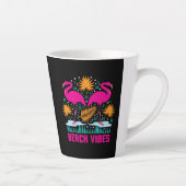 Strand Vibe Roze Flamingo Ontwerp Latte Mok (Rechts)