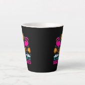 Strand Vibe Roze Flamingo Ontwerp Latte Mok (Voorkant)